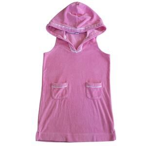 Janie And Jack Pink Hooded Terry Swim Cover-Up